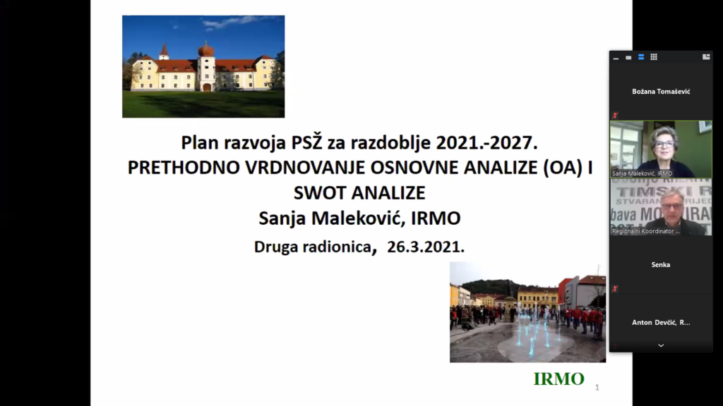 Druga online radionica Radnih timova za izradu Plana razvoja Požeško-slavonske županije