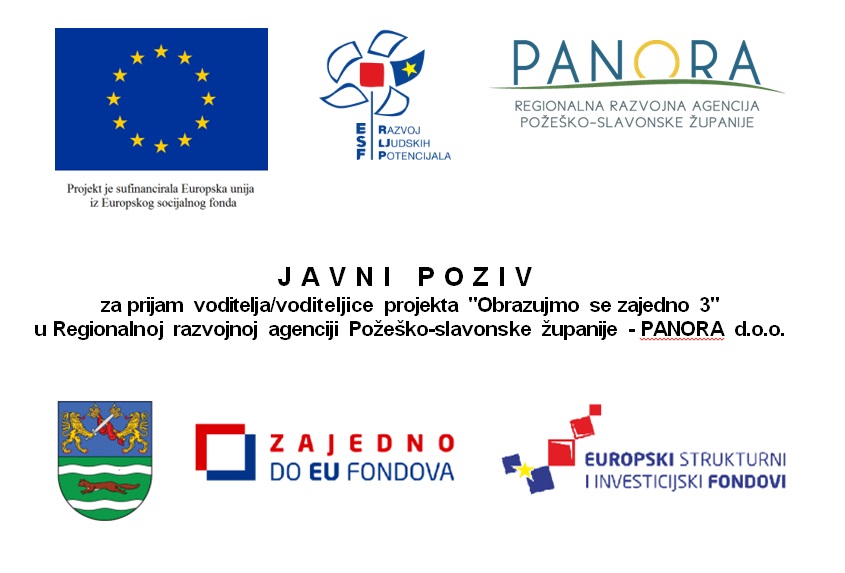 Javni poziv za prijam voditelja/voditeljice projekta "Obrazujmo se zajedno 3"